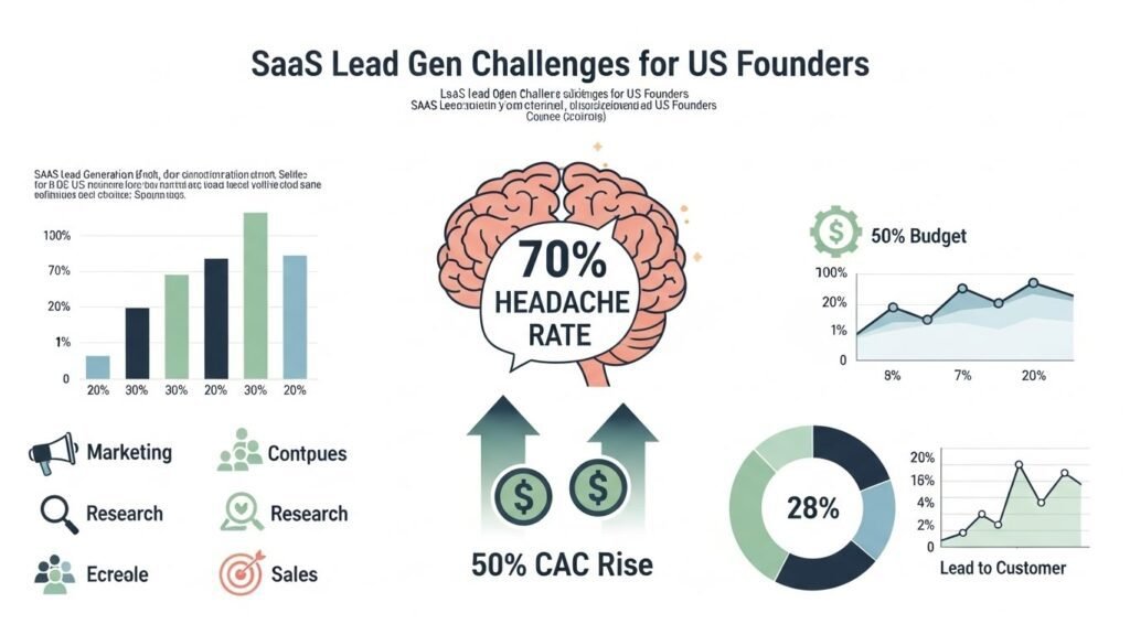  Infographic on B2B SaaS marketing agency challenges and stats for US companies