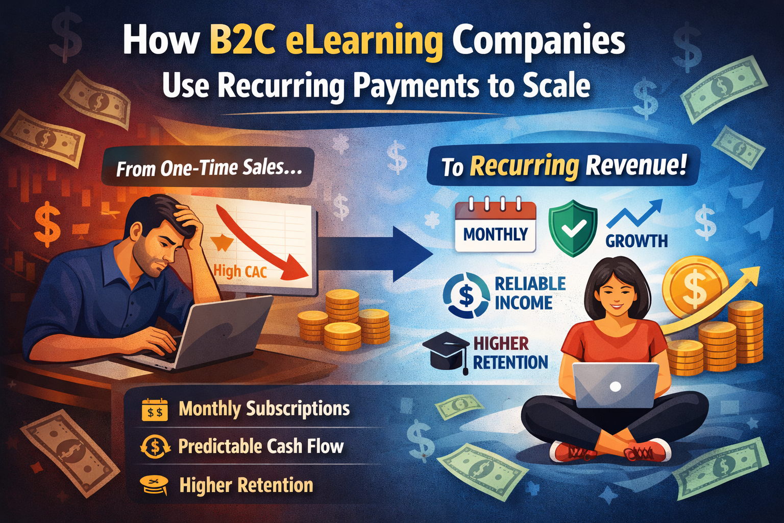 B2C eLearning Companies Use Recurring Payments