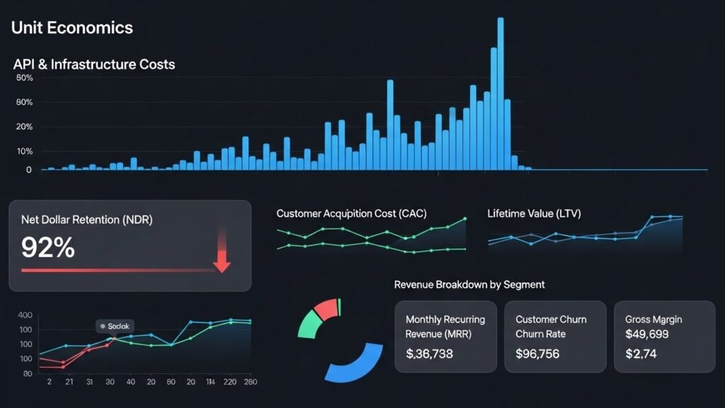 SaaS FinOps dashboard showing the correlation between platform event traps, AWS cloud cost spikes, and NDR impact.