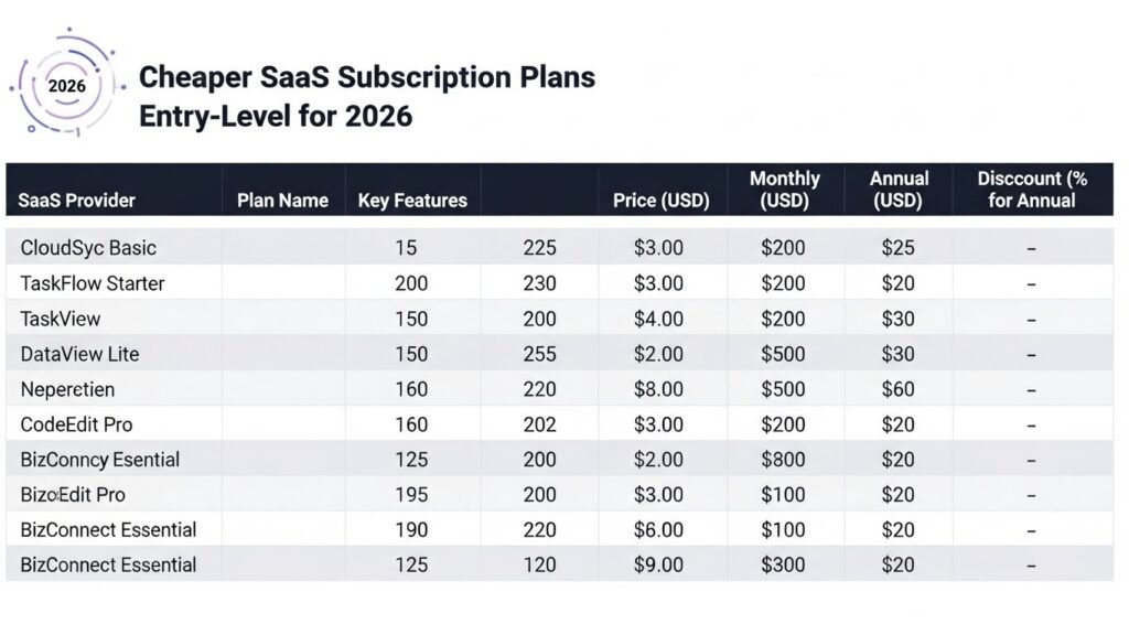 SaaS Pricing News table showing reduced subscription plans for Notion, Airtable, Figma