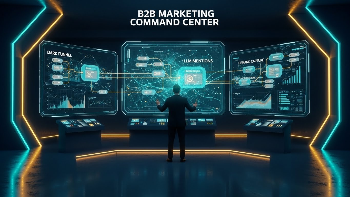 Comprehensive B2B SaaS Marketing Framework for 2026 illustrating Demand Capture and AI search optimization.