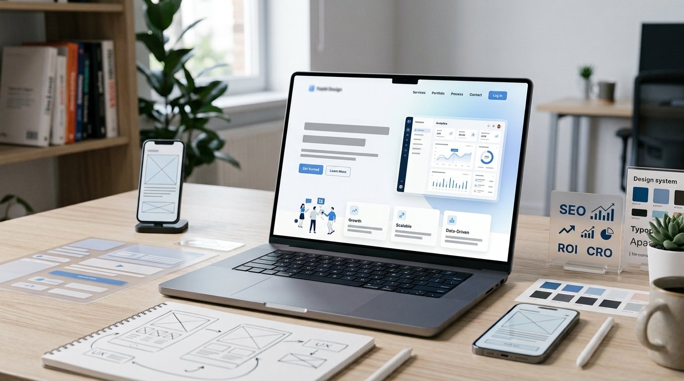 Modern SaaS website design agency creating a B2B SaaS marketing website