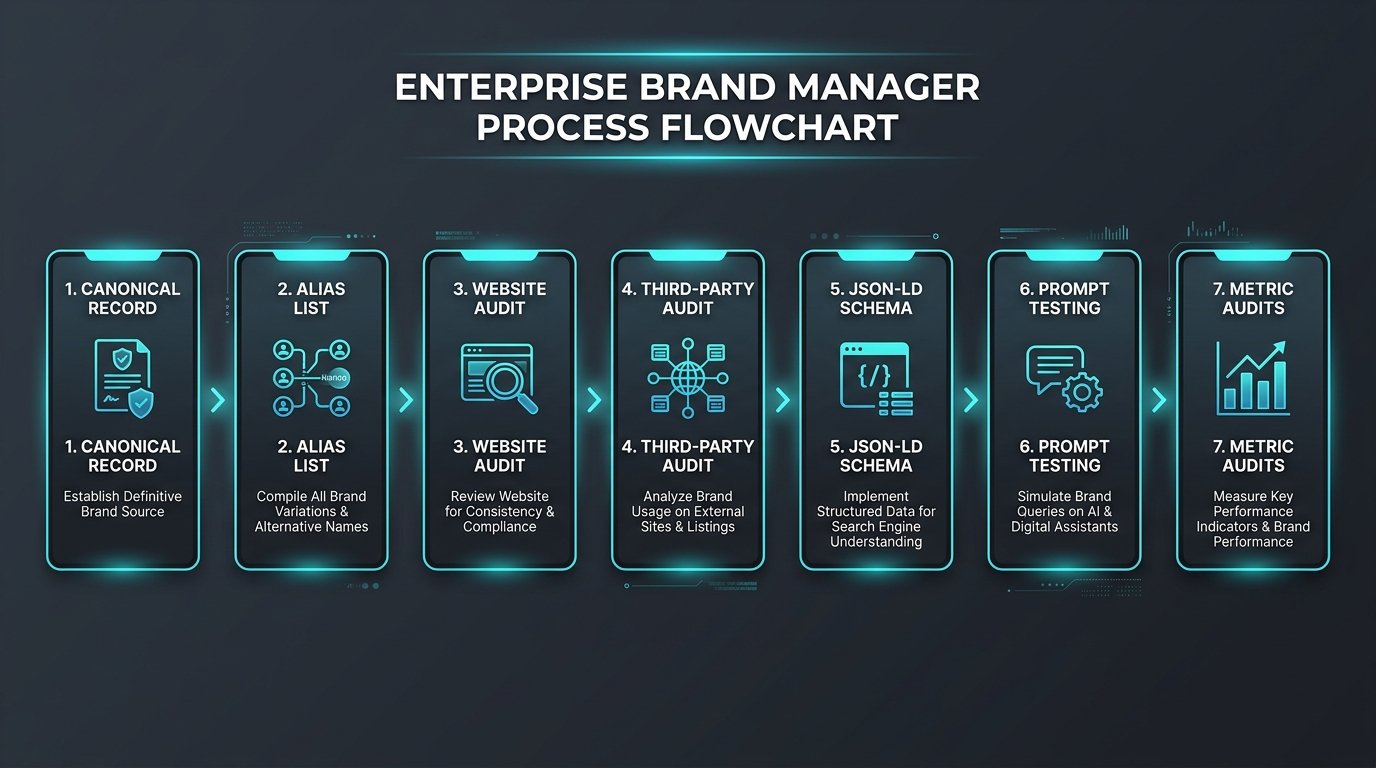 Technical diagram of BrandRank.ai data processing pipeline featuring Jaro-Winkler string routing and vector embedding projection.