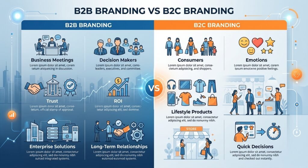 difference between b2b branding and b2c branding comparison